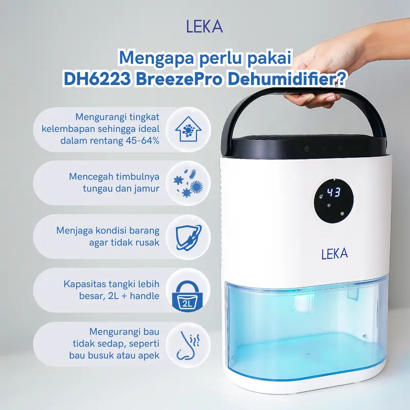LEKA DH6223 Breeze Dehumidifier - Serap Air Penyerap Kelembaban Udara 5