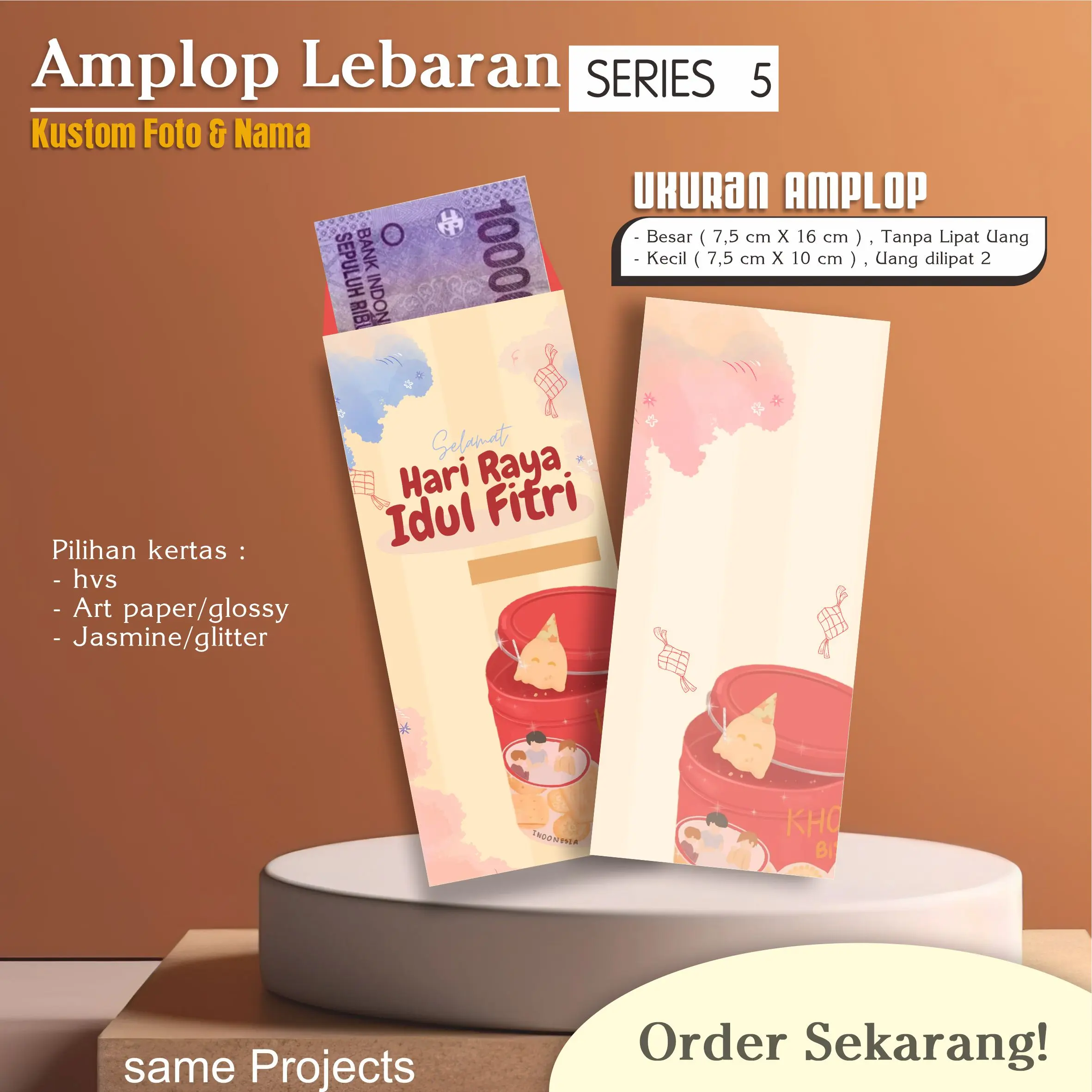 Amplop Lebaran Custom Series 5/ Angpao amplop Idul Fitri Kustom Nama dan foto sendiri