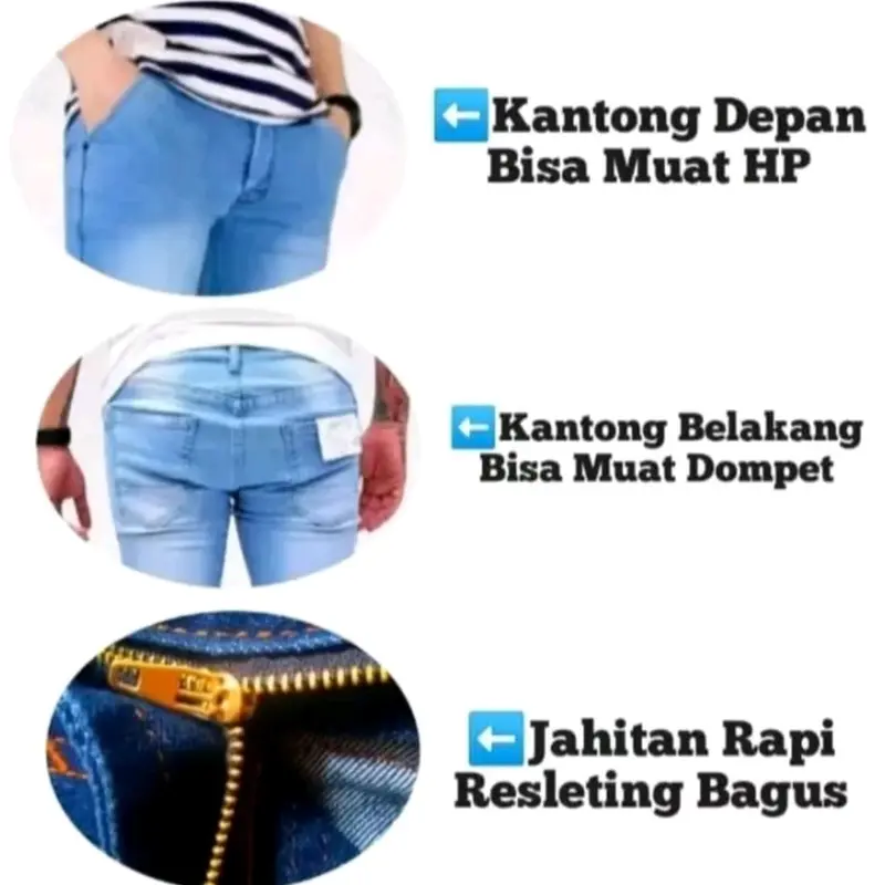 Celana Jeans Panjang Pria Slimfit - celana jeans panjang pensil pria Stretch Bahan Melar Denim 5