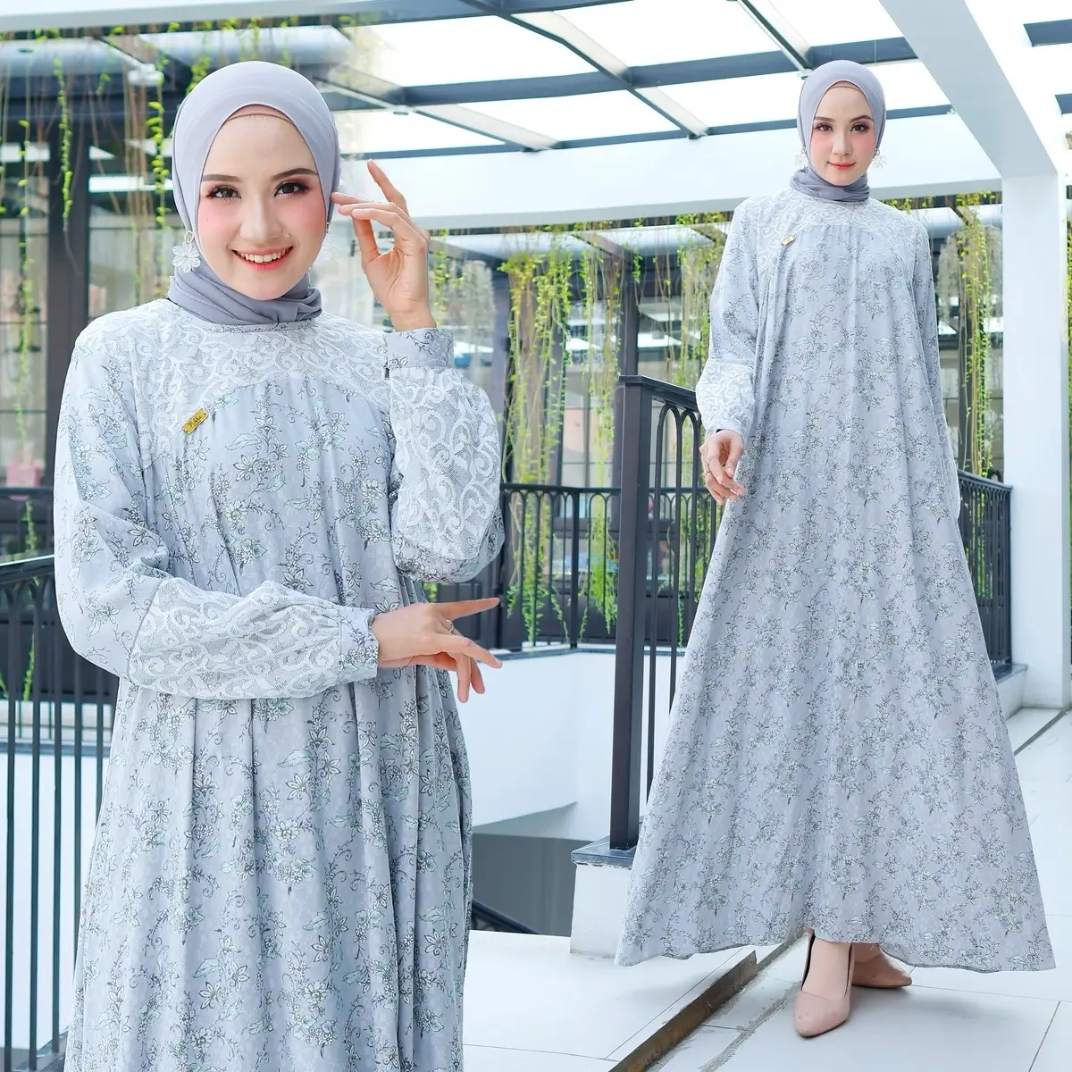 ROSA DRESS - Baby Blue Gamis Elegan Daily dan Formal