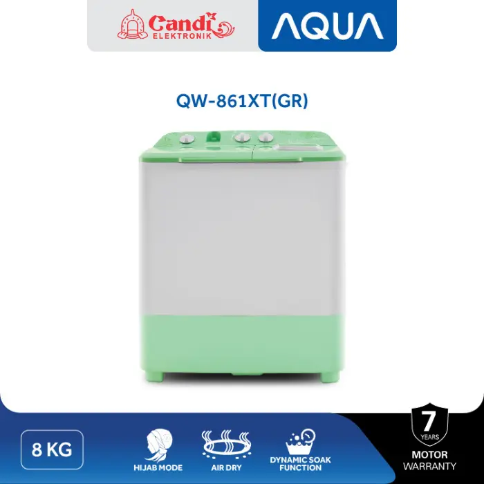 AQUA MESIN CUCI QW-861XT-GR TWIN TUB 8 KG 2 TABUNG QW861XTGR QW 861XT GR 0