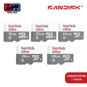 SanDisk microSDHC / microSDXC Ultra Card 16GB / 32GB / 64GB / 128GB / 256GB UHS-I Class 10 - QUNR