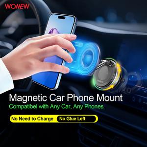 WONEW ZJ46 Pro Manual Lock Suction Cup Vacuum Magnetic Phone Holder for Car Dashboard Display Window Multi-Function 360 Rotating Phone Mount Compatible with iPhone/Android（Better for Car Navigation）