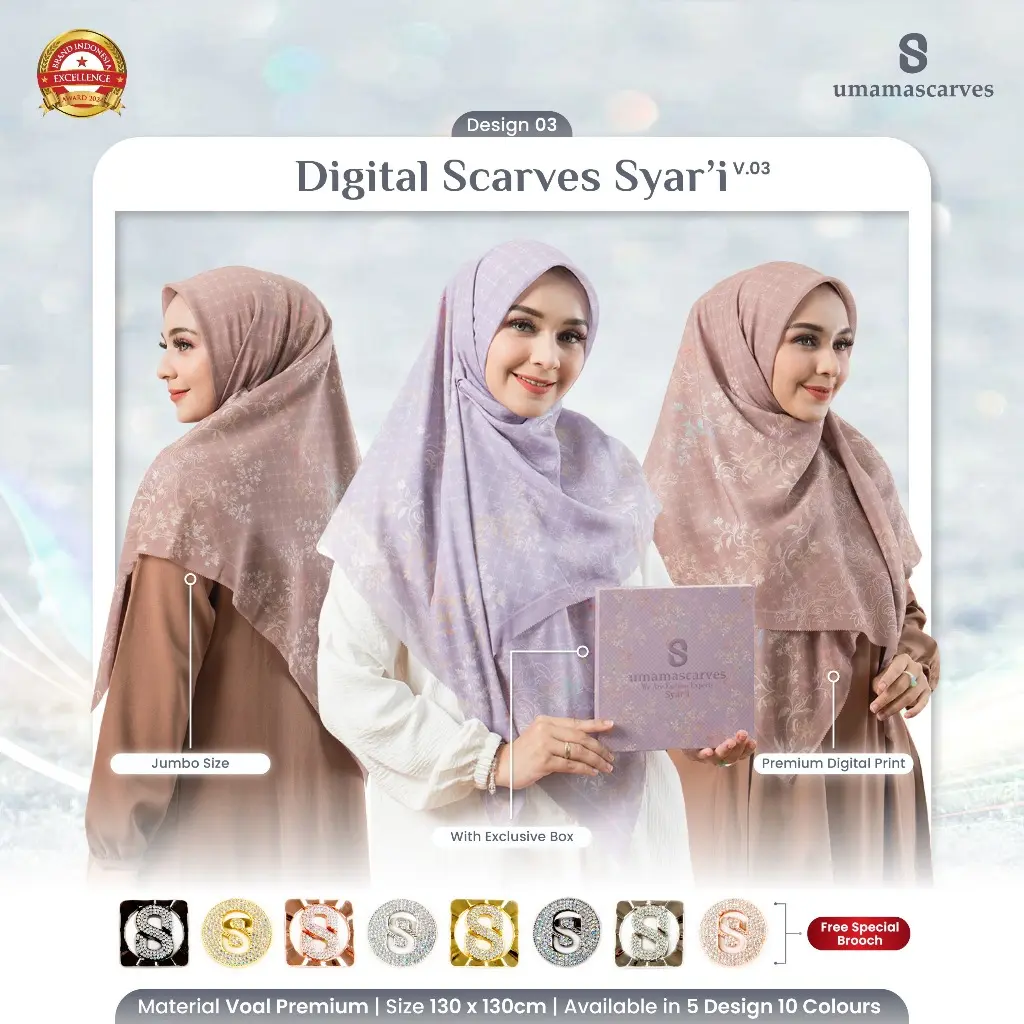 [FREE BROOCH] SYARI MOTIF Box Digital Jumbo - Umama Scarves