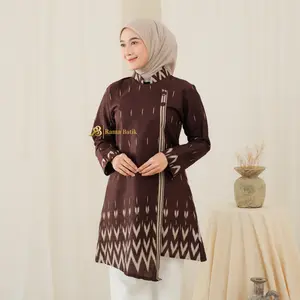 RAMABATIK - Batik Couple Terbaru Baju Batik Couple Modern Batik Wanita Lengan Panjang Motif Seroja