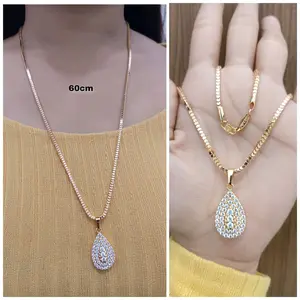 Pelangi Surabaya - Kalung Hijab Milano Kaca Panjang 60CM Dan Liontin 02 By Elegan