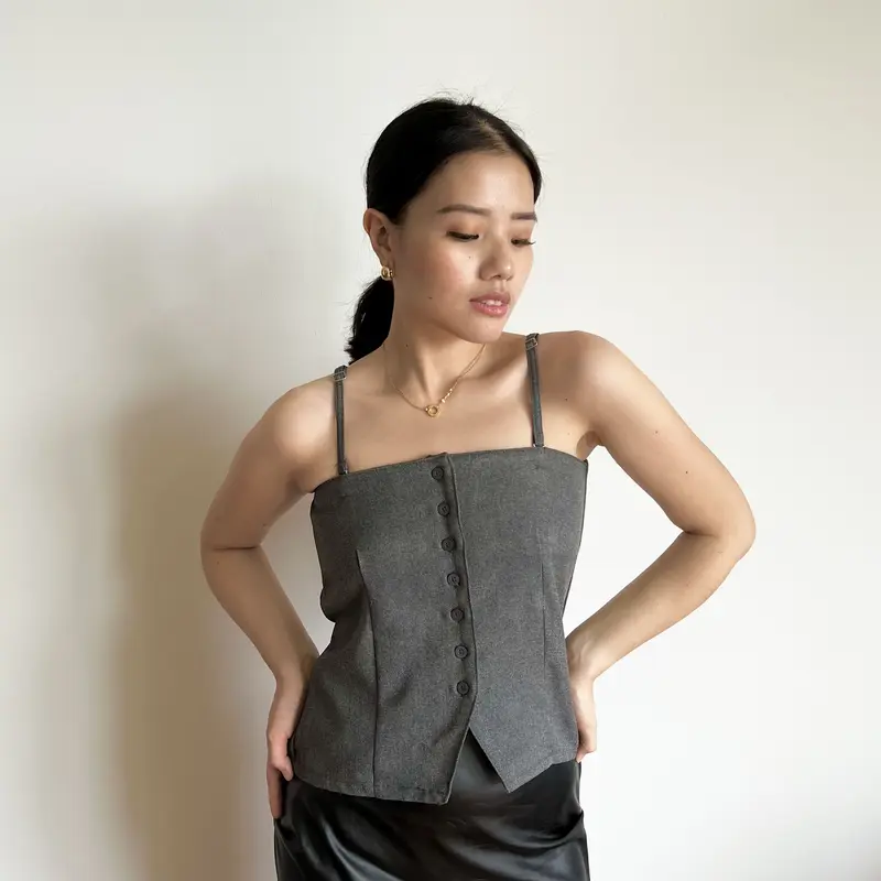 VERVE - LEA TUBE TOP MULTIWAYS kemben tank top atasan wanita abu 1