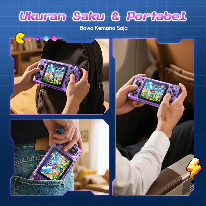 Game Bot Retro Game Console R36H Game Boy 3.5" IPS 128GB 20.000+ Game Hadiah Ulang Tahun Hadiah Natal Hadiah Tahun