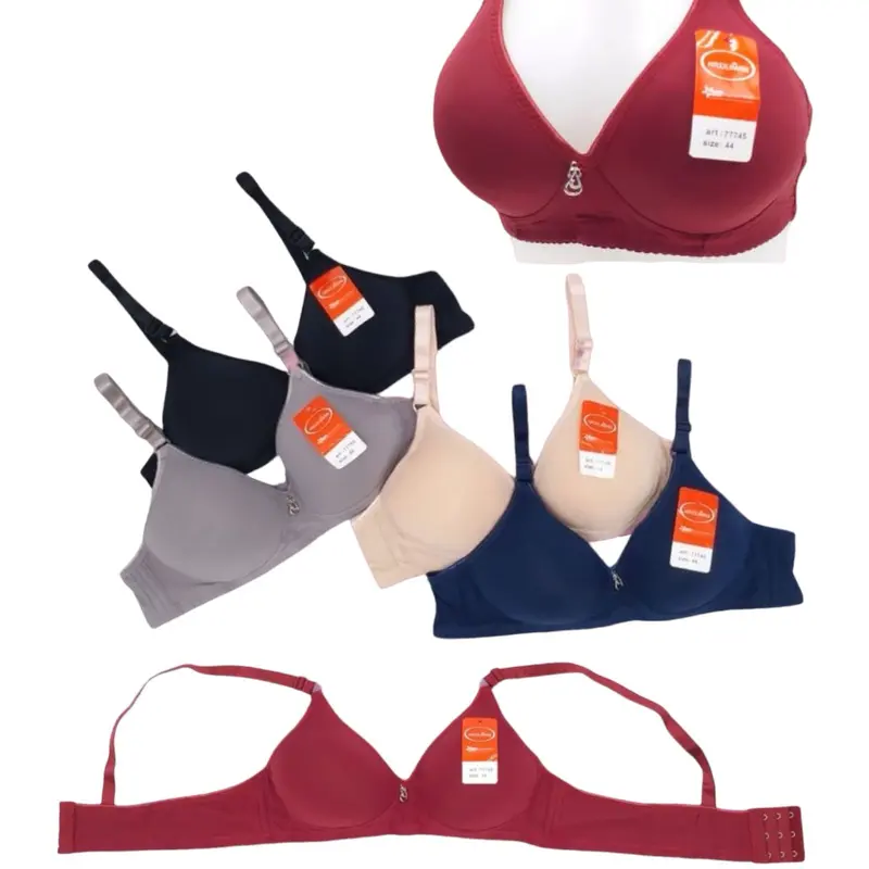 ( PAKET ISI 6 ) BRA ROUMEI MISSLILY TOYAZI KAXILIMAN SIZE 36-42 TANPA KAWAT KAIT 3 polos bh busa lembut tipis wanita 6 pcs 5