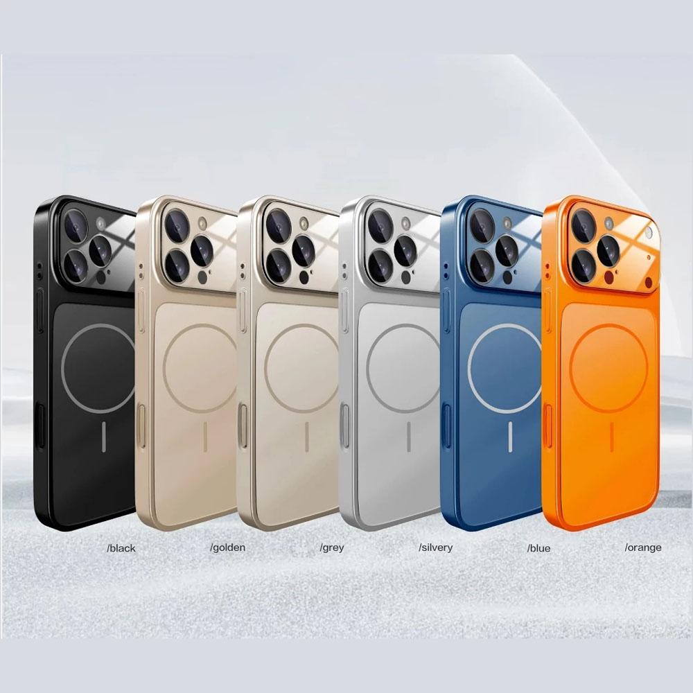 [Case Berubah Menjadi 17 ProMax]  MagGlass Magnetic Case Untuk Iphone Case Compatible Iphone 11 12 13 14 15 16 17 Pro Plus Max [Hanya Case Pelindung Belakang Handphone]