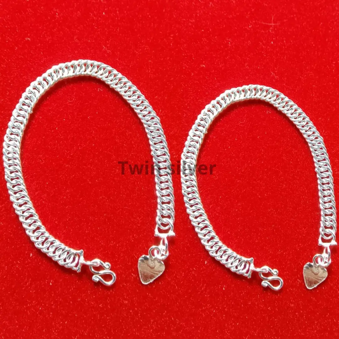 gelang tangan anak anak perak murni handmade perhiasan perak murni buatan tangan , pemakaian sehari hari