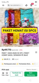 Product Review of PAKET  KAOS ANAK ISI 5PC / PAKET HEMAT KAOS / SPANDEK PE Motif from s**a d** n**0 0