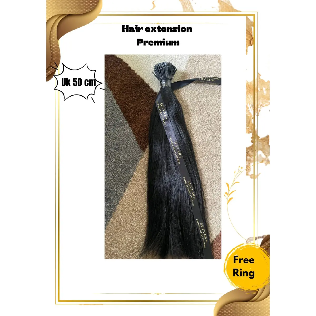 Rambut Sambung Premium Hitam Smoothing Uk 50 cm