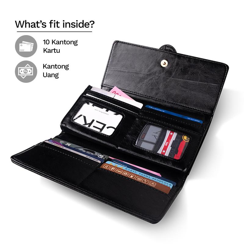 CEKA Dompet Wanita Serbaguna Panjang Dompet Croco Kulit Dompet Kartu Terbaru - Lindex Long Wallet 6