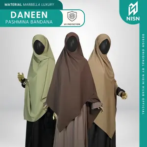 DANEEN Pashmina Bandana jahit Dagu bahan Marbella Luxury Nyaman seharian dengan Perlindungan UV cadar terpisah