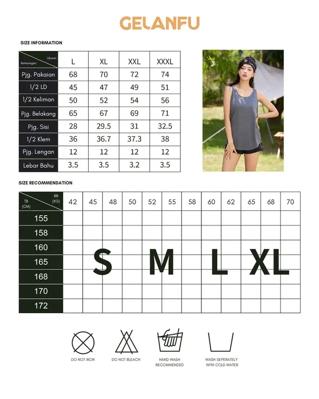 TANK TOP OLAHRAGA WANITA YOGA GYM FITNESS DANCE ZUMBA HITAM DRY FIT 7