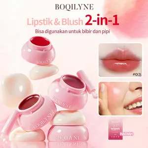 BOQILYNE 2-in-1 Lip & Cheek Gel! Sapuan Mudah, Warna Glow – Tahan Lama Anti Lengket	 Bibir Kosmetik Lipstik
