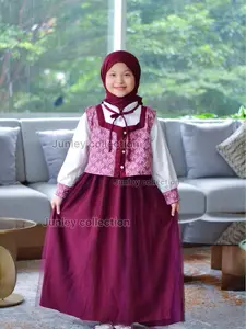 KANZIA gamis tile brukat anak 2-14 tahun