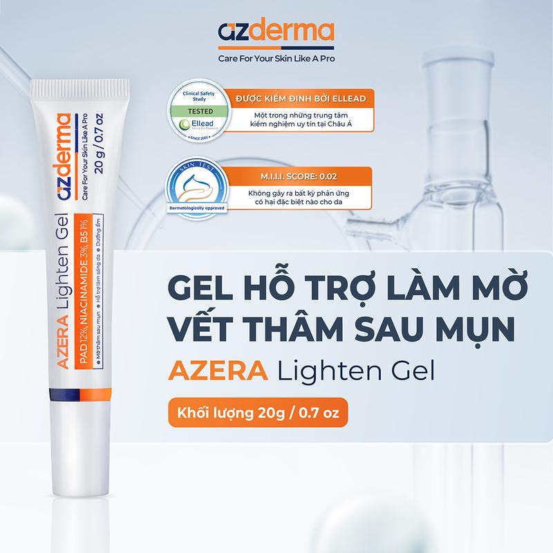 [AZD VIDEO ] Gel Giúp Hỗ Trợ Giảm Thâm Mụn  ,hỗ trợ làm sáng và giúp đều màu làn da -  Azera Lighten Gel Azderma.