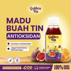 GoldenTin Madu Buah Tin Asli | Pencahar Alami Tanpa Bahan Kimia untuk BAB Lancar & Pencernaan Sehat