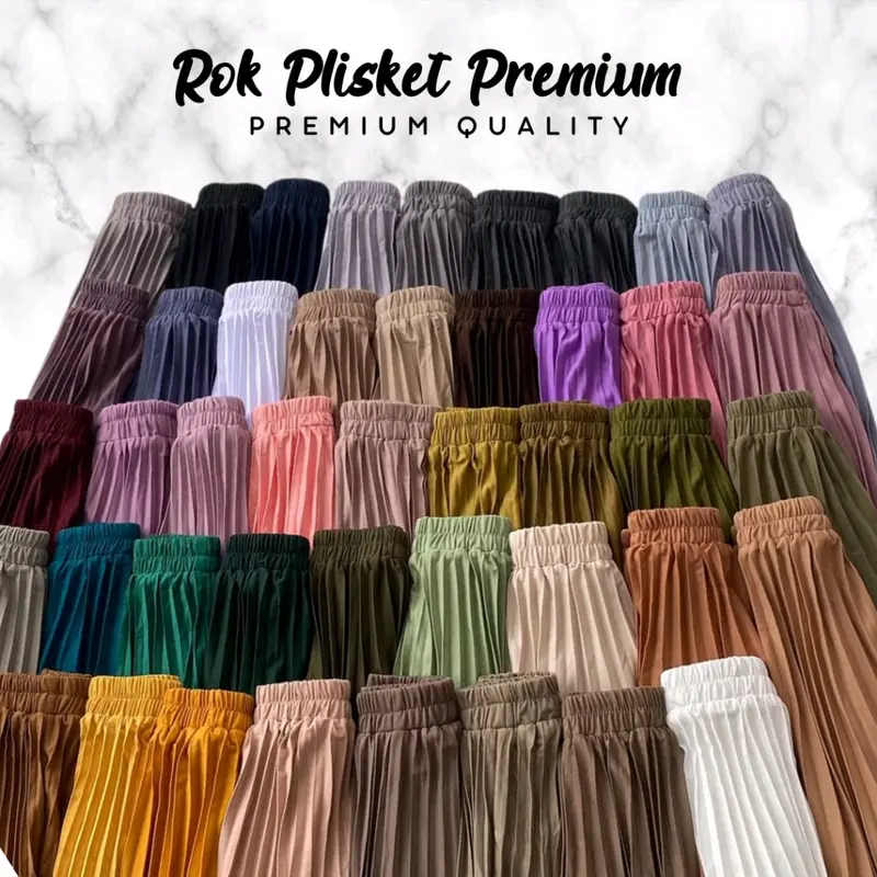 PAKET HEMAT 6pcs rok plisket premium wanita / rok plisket dewasa / rok wanita kekinian Panjang cewek 1
