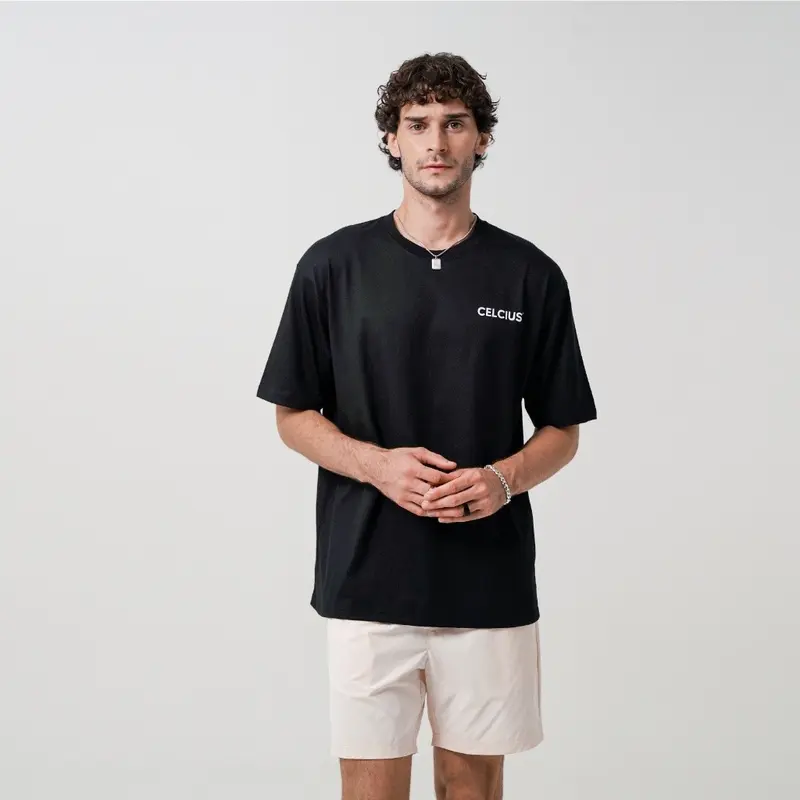 [HOT] CELCIUS Kaos Lengan Pendek Oversize LIN000900C Hitam T-shirt priaUnpopular clothing 1