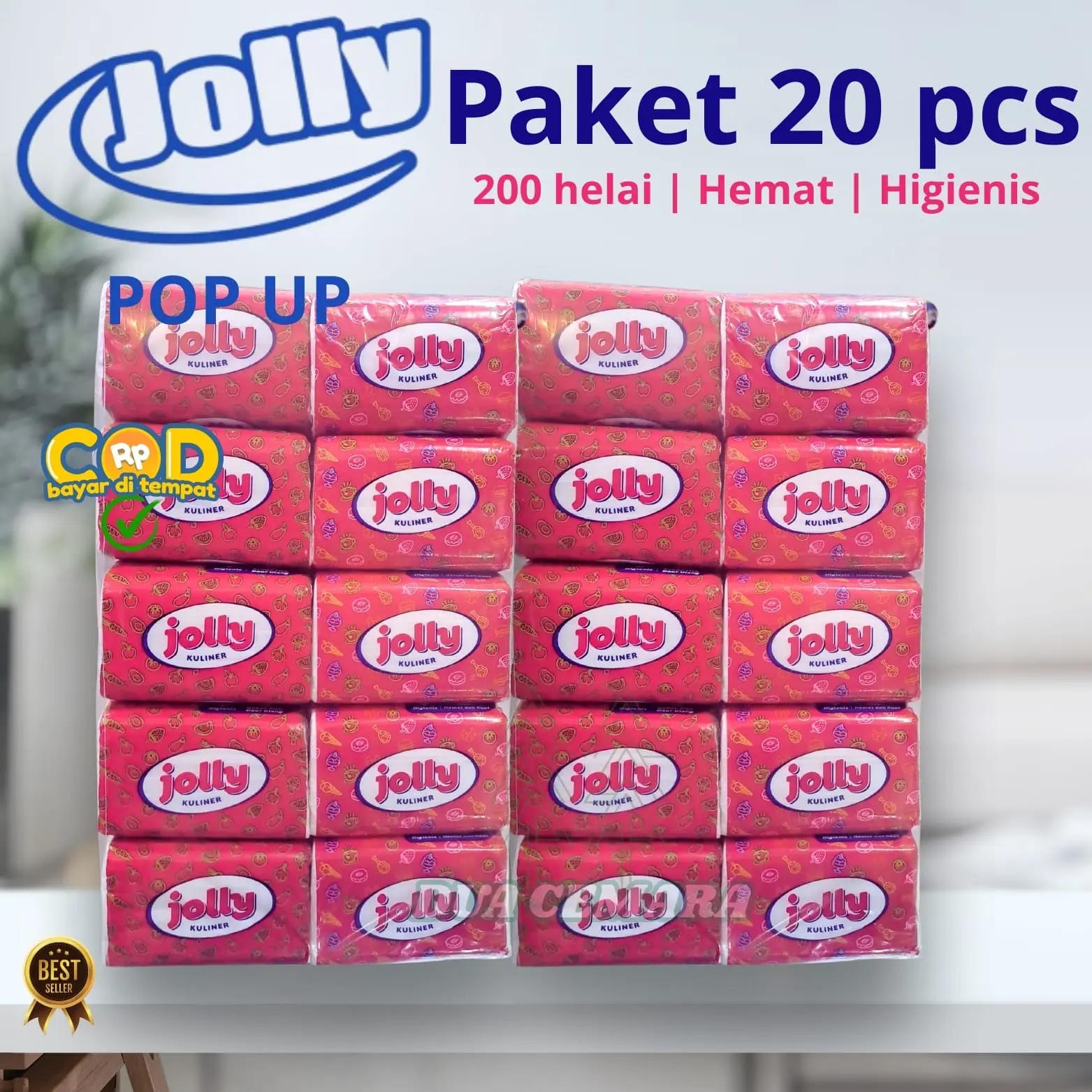PAKET 20 pcs Tisu Jolly Pop Up 200 Sheet / Tisu Kuliner