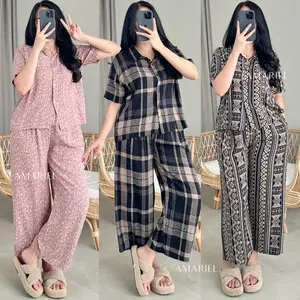 baru - amariel yuka oneset piyama setelan baju tidur nyaman bumil busui friendly