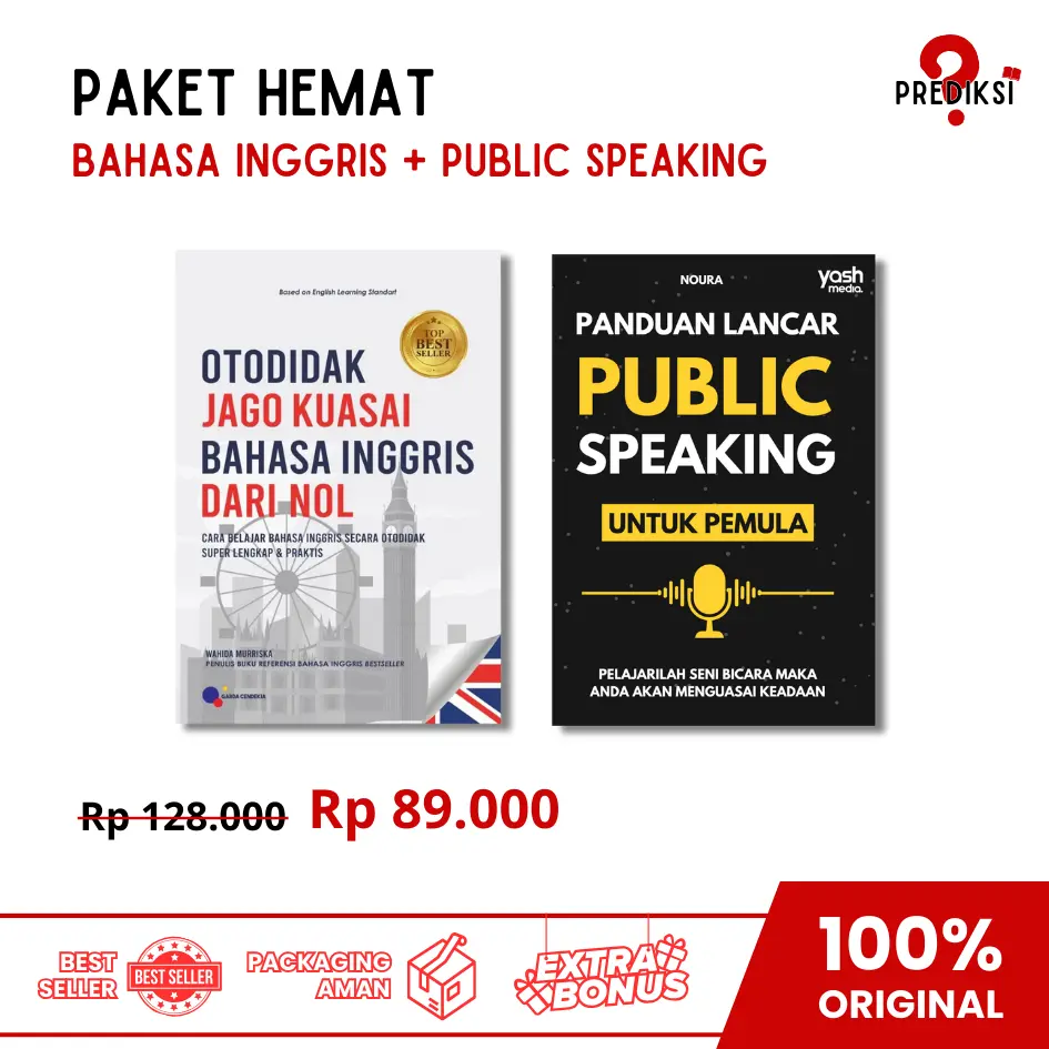PAKET HEMAT 2 Buku Otodidak Inggris Dari Nol BONUS Public Speaking