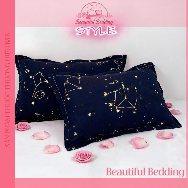 Áo Gối Cotton Poly Mềm Mại Bền Đẹp Vỏ Gối Đầu 45x65cm Có Khóa Kéo Chắc Chắn