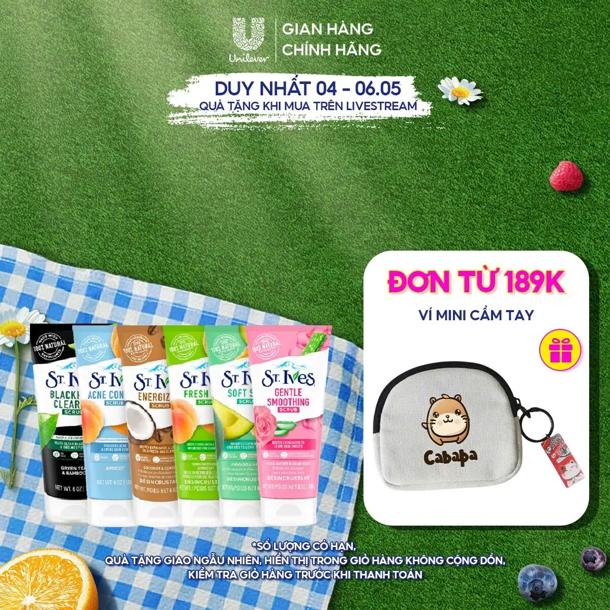 [Live] Sữa rửa mặt tẩy tế bào chết St.Ives 170g (tùy chọn mùi)