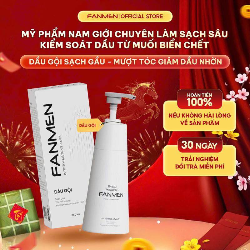 Dầu gội nam Fanmen hỗ trợ làm sạch gàu nhờn dưỡng tóc mềm mượt hương thơm nam tính 350ml