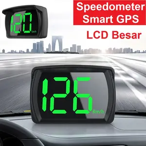 Speedometer Mobil Digital Speedometer GPS Digital KM/H dengan Tampilan Huruf Besar LED untuk Mobil Truk SUV Sepeda Motor
