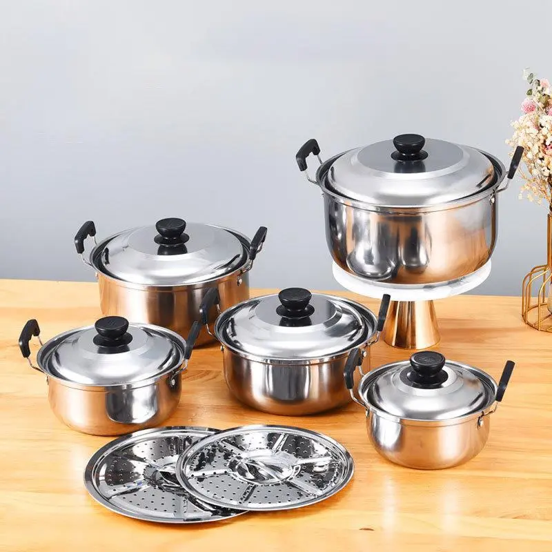 Panci set panci sup kukus stainless steel steamer soup pot murah