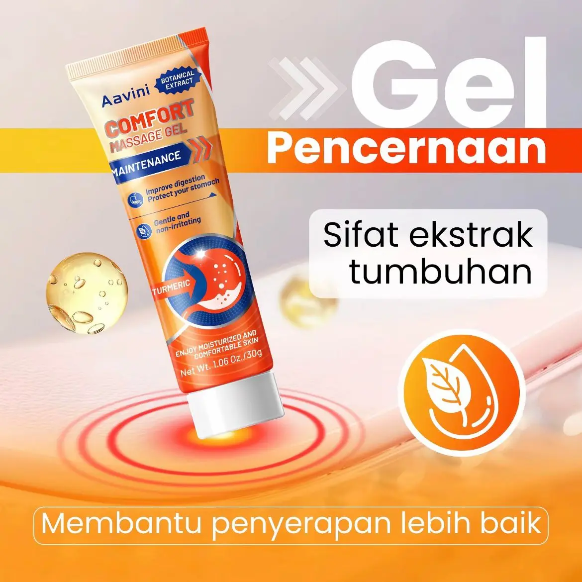 [ORIGINAL] Aavini Comfort Massage Gel - Obat Oles Perut Buncit dan Susah BAB BPOM
