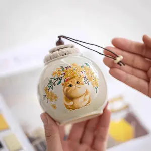 Pet Urn Ceramic Collection Urn Cat Dog Memorial Cremation Death Commemorative Supplies Funeral Coffin Puppy Funeral Box Mini Urn - D