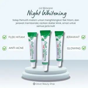 Liz Skin Salep Flek Hitam Night Whitening Pemutih Malam - LIZ SKINCARE Whitening / Cream Fkek Hitam Semua Jenis Kulit / Menyamarkan Noda Hitam dan Jerawat Memutihkan Wajah