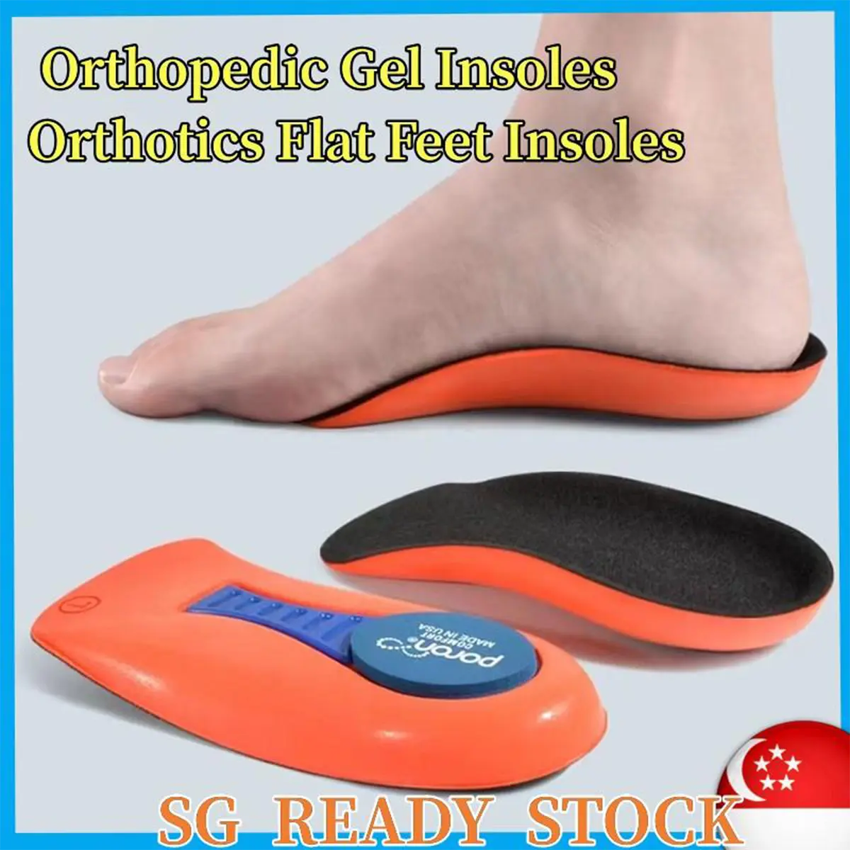 [SG READY STOCK] Orthopedic Gel Insoles Orthotics Flat Feet Insoles Heel Spur Treatment Pain Relief Shoes Cushion Pads