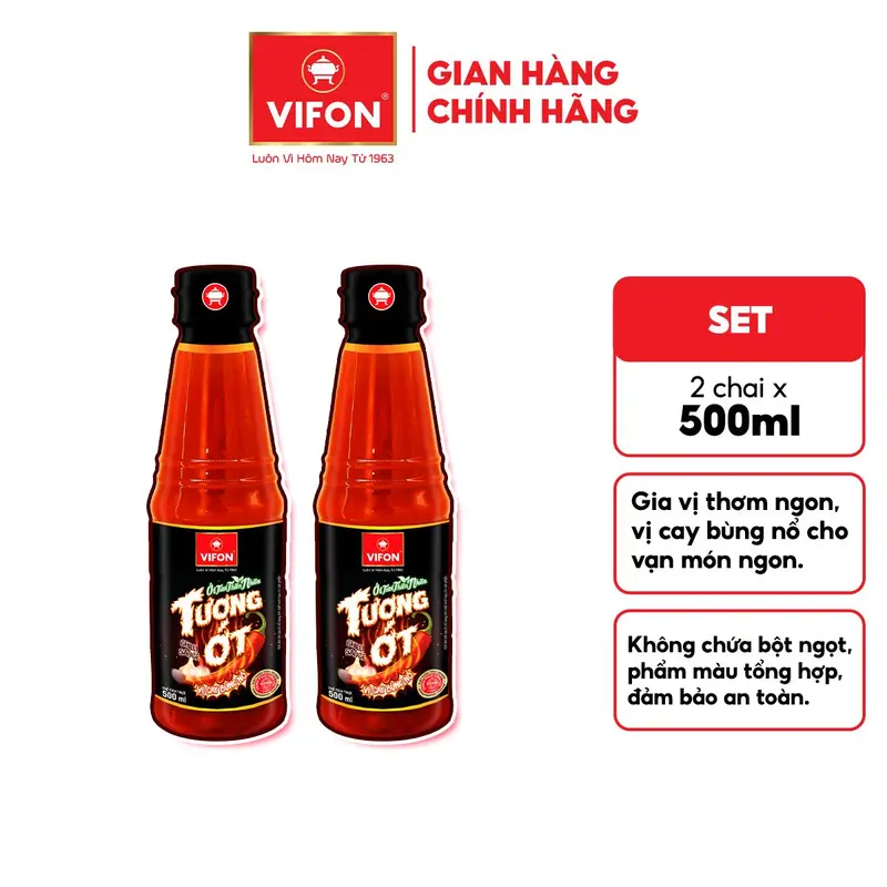 [VOUCHER HOT 15%] Set 2/ Set 5 Gia Vị Tương Ớt VIFON 500ml/ Chai Nước Sốt 7