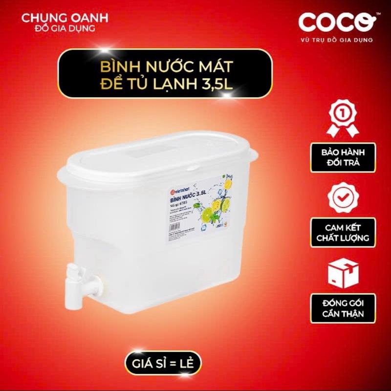 Bình đựng nước để tủ lạnh 3,5L Có Vòi Nhựa Pp An Toàn Chất Lượng Tiện Lợi