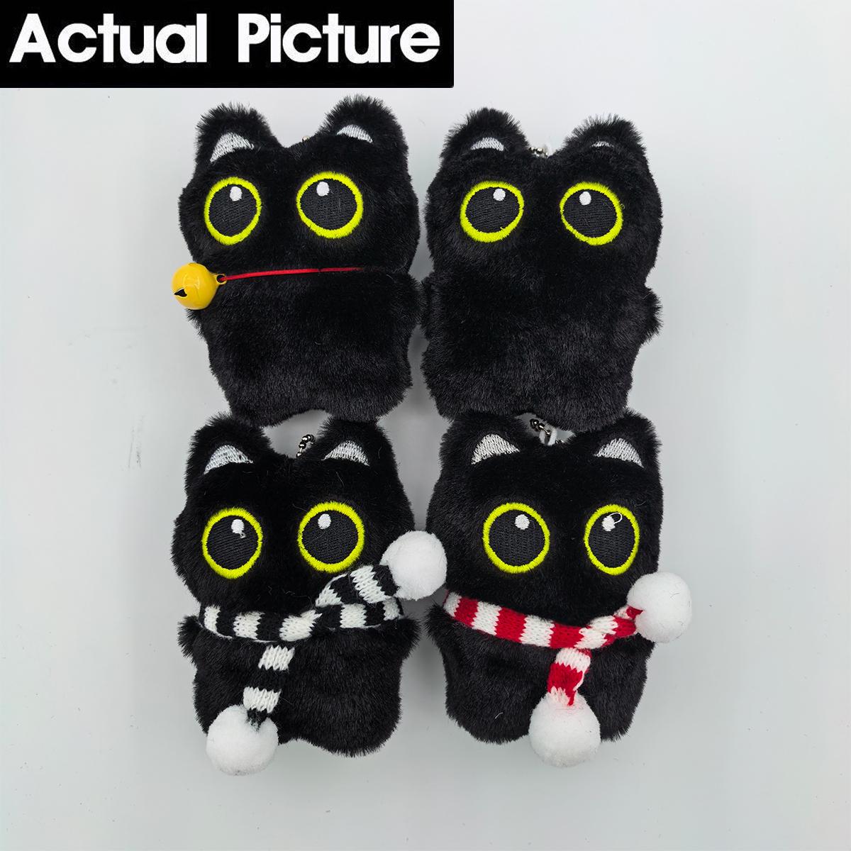 Gantungan Kunci Kucing Hitam Bunyi Jay Enhypen 1Buah Bahan Mewah dengan Lonceng Syal, Warna Asli/Bel Kuning/Syal Merah/Syal Hitam, Boneka Lembut Aksesoris Tas Ransel Hadiah Anak Perempuan Remaja