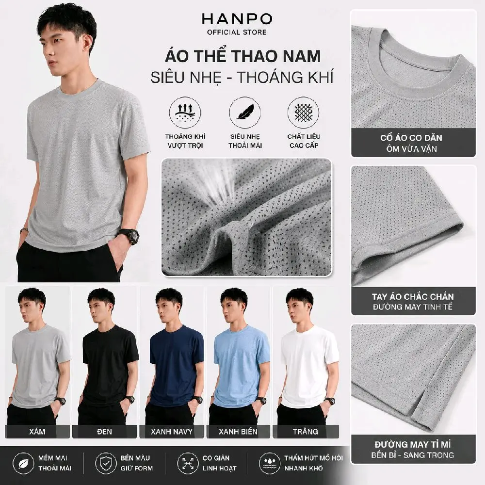 [MỚI RA MẮT] (COMBO 2) Áo Thun Nam Nữ Chất Cotton Lưới Thoáng Mát Thiết Kế Trẻ Trung Năng Động Phù Hợp Nhiều Phong Cách Thời Trang HANPO