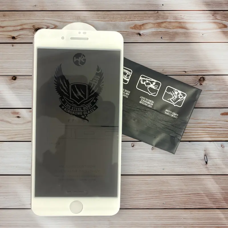 Combo Kính cường lực iphone chống nhìn trộm Kingkong đỏ tặng kèm bịch khăn lau màn hình 6