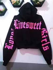 Sweater Wanita Ziper Crop LONG LIVESWEET GIRL Jumper Hodie crewneck  boxy hoodie  zipper   crop bolero Fleece Hitam jaket  hoodie y2k lussac aetn s5 yuka