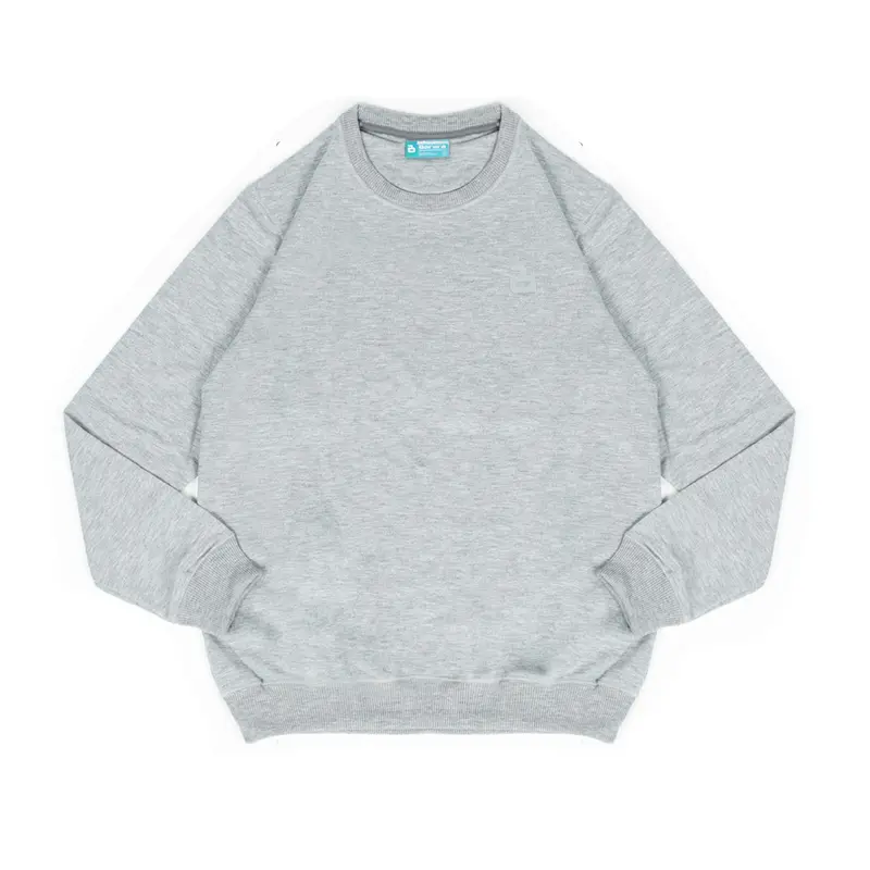 Barera Sweater Crewneck Cozyterry Abu Misty Unisex Basic Nyaman Pria Wanita 0