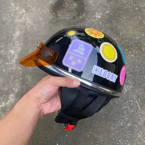 Helm Chip Retro Sticker Flower Pop Listchrome Include Topi Pet Vintage