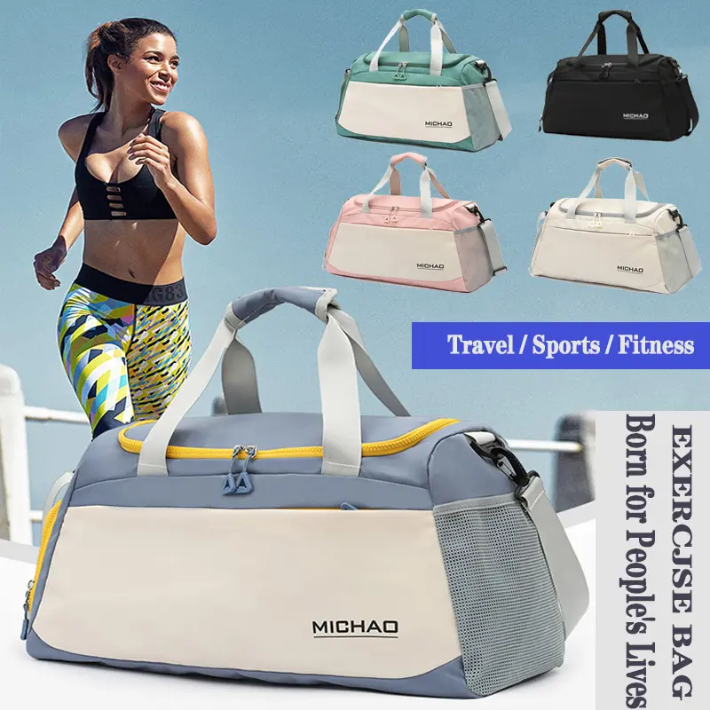 SanML Fashion Travel Bag, Large Capacity/Wet and Dry Separation/Independent Shoe Compartment, Iuggage Bag, Fitness Sports Bag, Outdoor Travel