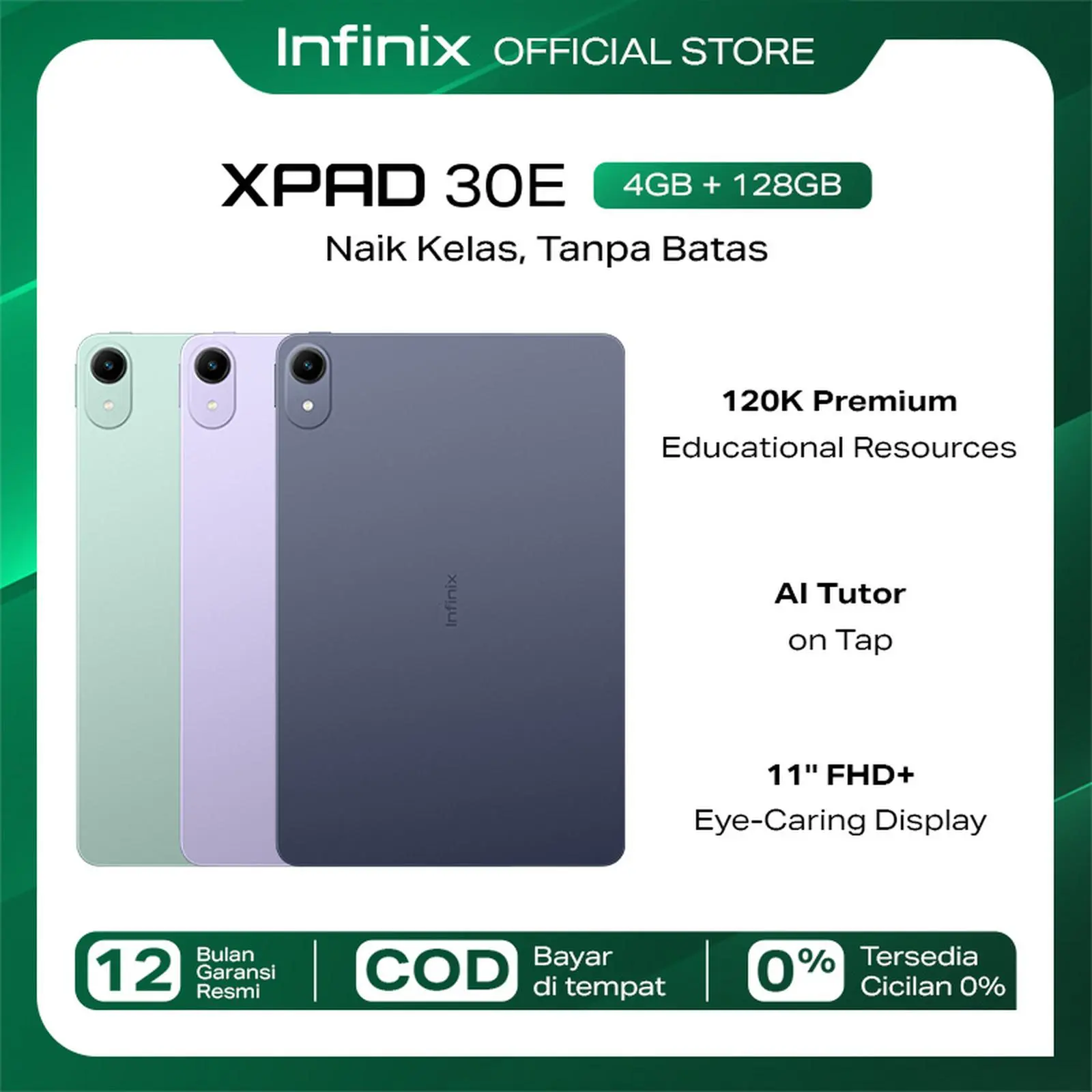 Infinix XPAD 30E 4/128GB - MediaTek Helio G80 - 11" FHD+ 60Hz - 7200 mAh - 4G LTE
