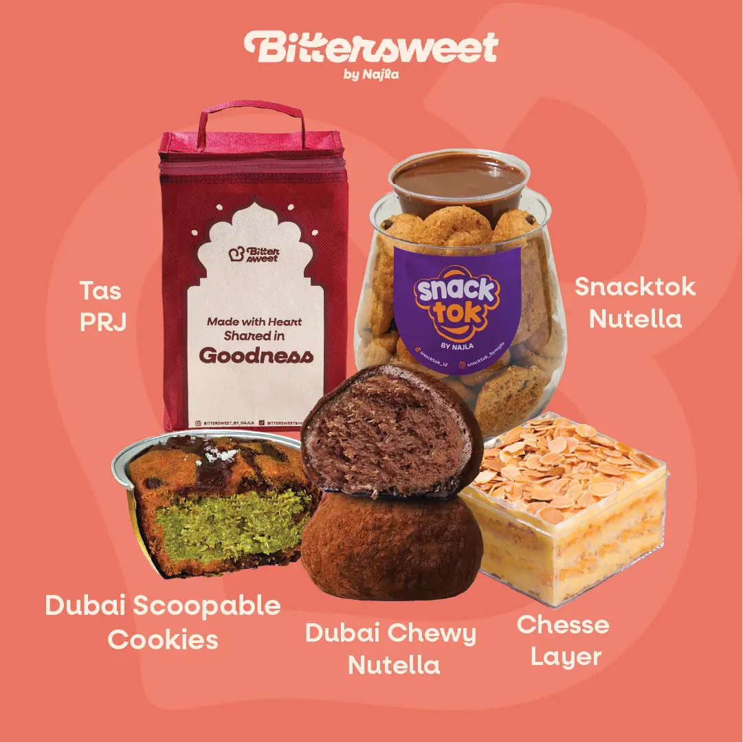 [ Exclusive Bittersweet ] Scoopable dubai + Snacktok Nutella + Cheese layer + Nutella Chewy + FREE SPESIAL BAG MAROON