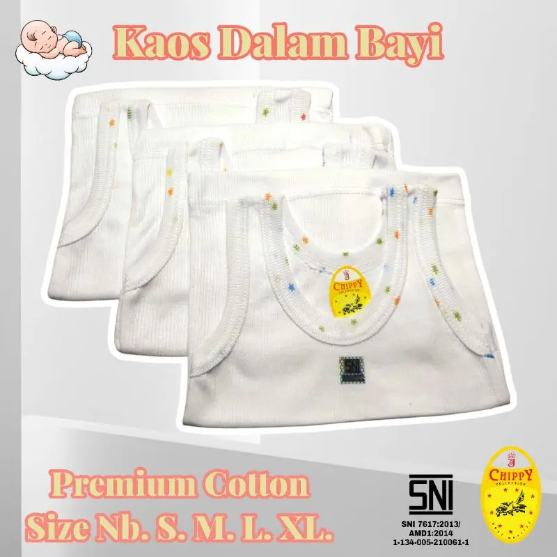 Singlet Bayi Chippy SNI Tebal / Kaos Dalam Bayi SNI Chippy Tebal dan Lembut Termurah dan Terlengkap 2